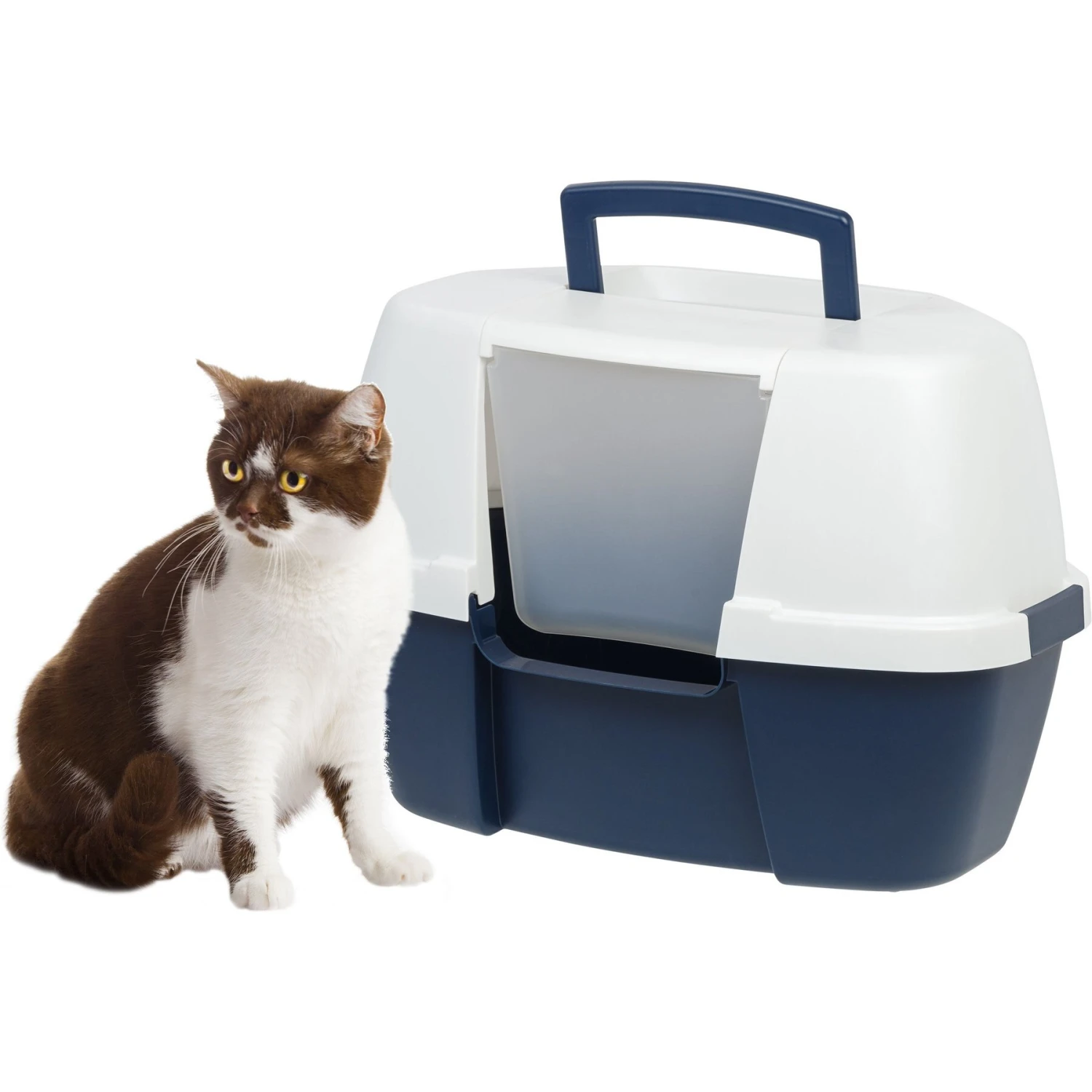 IRIS USA Hooded Corner Cat Litter Box With Front Door Flap 3 IRIS USA Hooded Corner Cat Litter Box With Front Door Flap