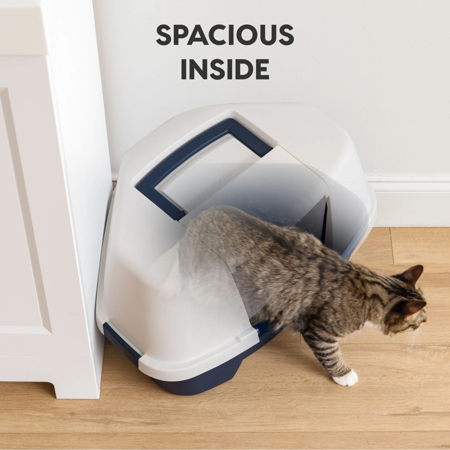 IRIS USA Hooded Corner Cat Litter Box With Front Door Flap 7 IRIS USA Hooded Corner Cat Litter Box With Front Door Flap - Image 5
