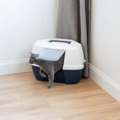 IRIS USA Hooded Corner Cat Litter Box With Front Door Flap 16 IRIS USA Hooded Corner Cat Litter Box With Front Door Flap -Trixie || Catit || Nature's Miracle Shop 645502 PT5. AC SS1800 V1685461333