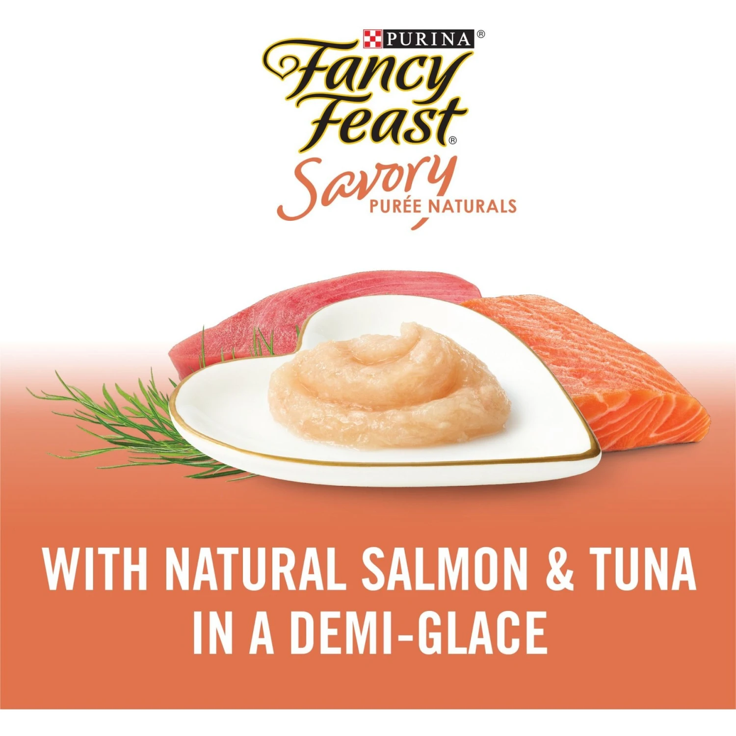 Fancy Feast Savory Puree Naturals Salmon & Tuna Flavored In A Demi-Glace Squeezable Lickable Adult Cat Treats, 0.35-oz Tube 5 Fancy Feast Savory Puree Naturals Salmon & Tuna Flavored In A Demi-Glace Squeezable Lickable Adult Cat Treats, 0.35-oz Tube - Image 3