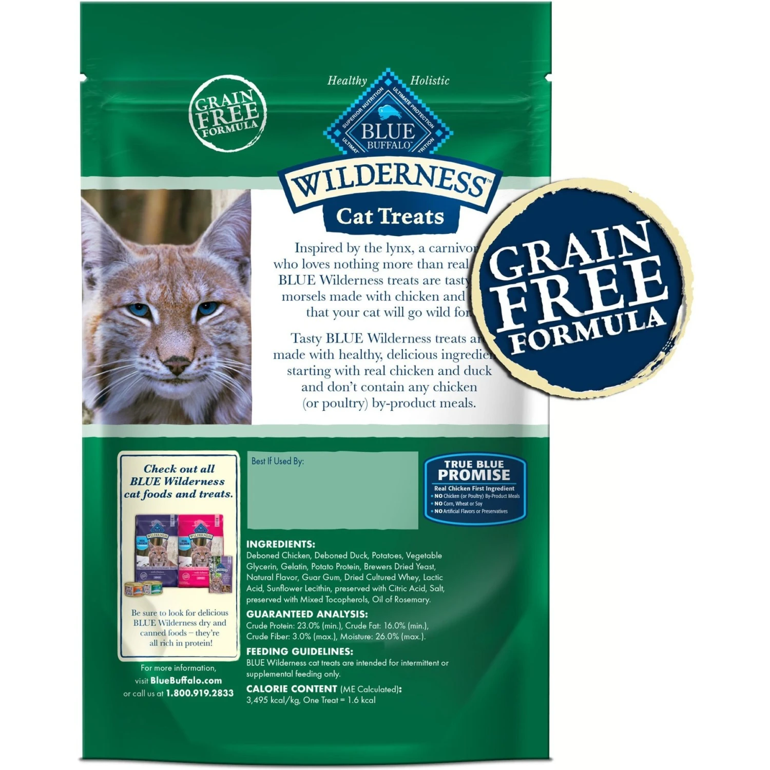 Blue Buffalo Wilderness Chicken & Duck Grain-Free Cat Treats 4 Blue Buffalo Wilderness Chicken & Duck Grain-Free Cat Treats - Image 2