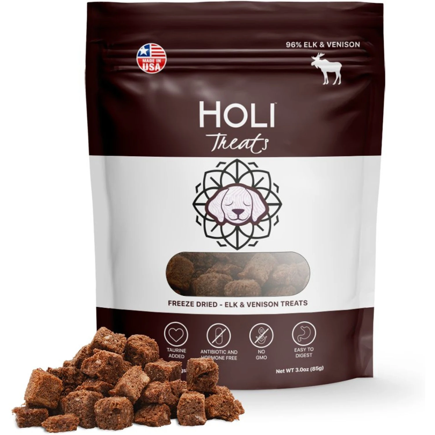HOLI All Natural & Wild Caught Elk & Venison Meat Dog Freeze-Dried Treat, 3-oz Bag 3 HOLI All Natural & Wild Caught Elk & Venison Meat Dog Freeze-Dried Treat, 3-oz Bag