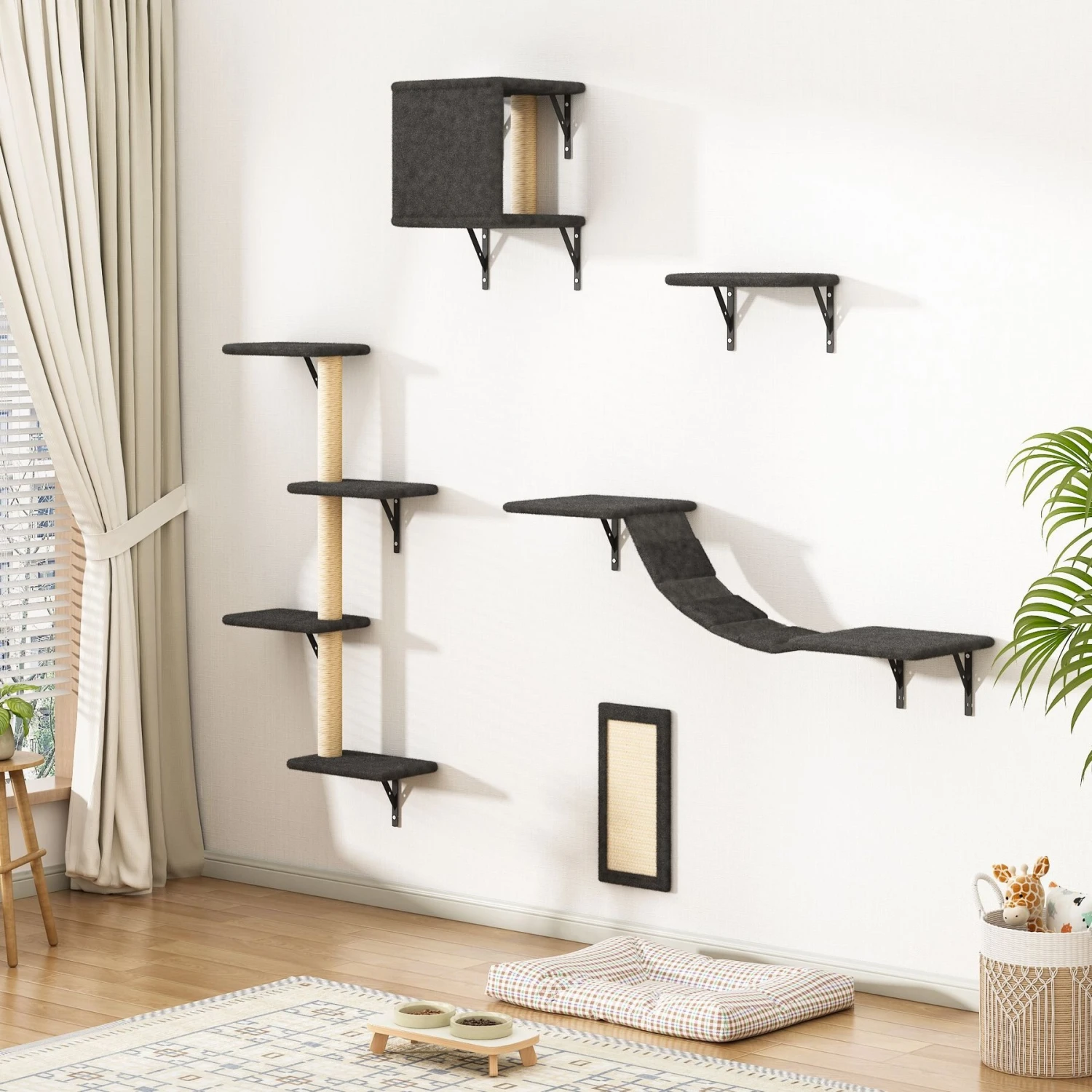 Coziwow Wall Mounted Shelves Set Cat Tree 4 Coziwow Wall Mounted Shelves Set Cat Tree - Image 2