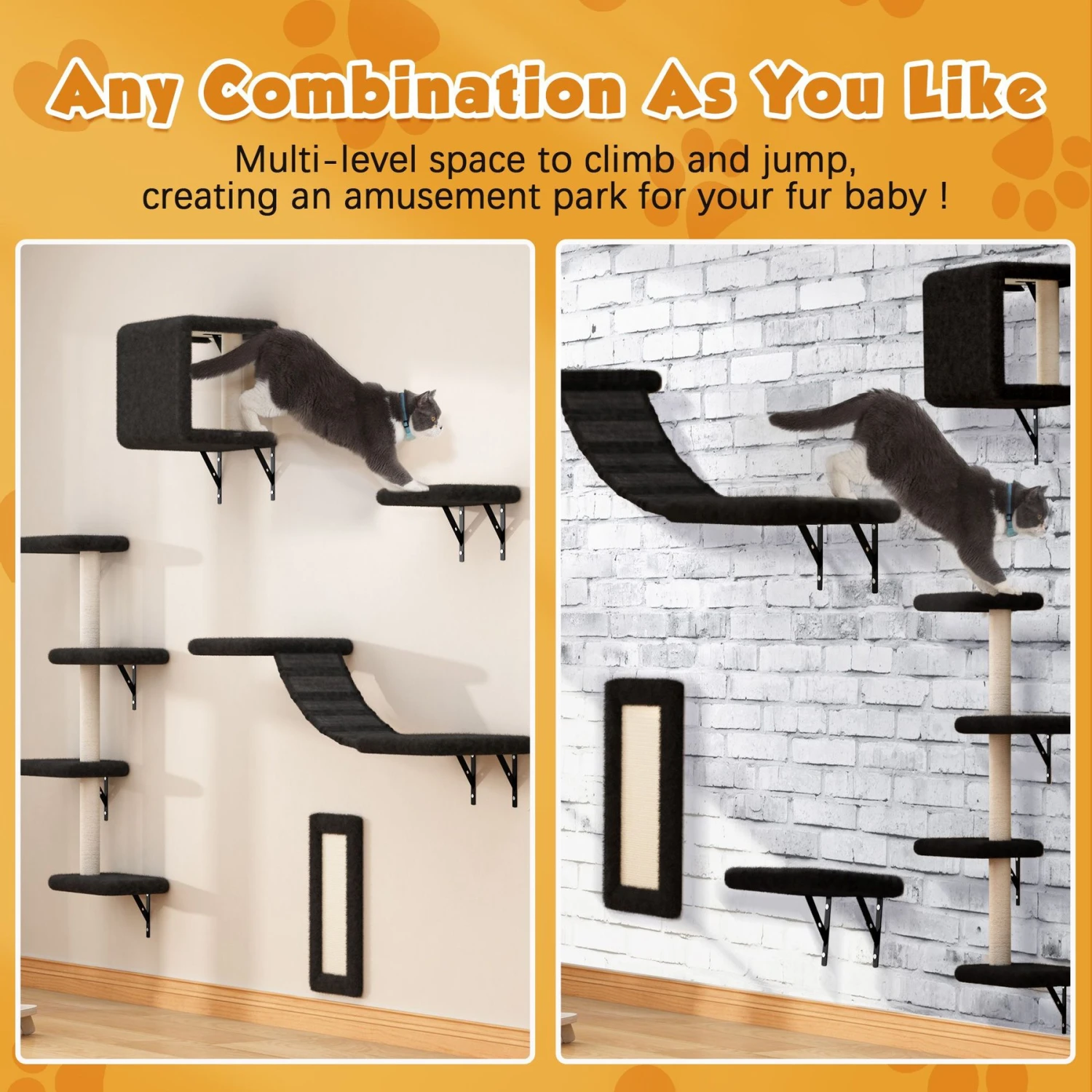 Coziwow Wall Mounted Shelves Set Cat Tree 8 Coziwow Wall Mounted Shelves Set Cat Tree - Image 6