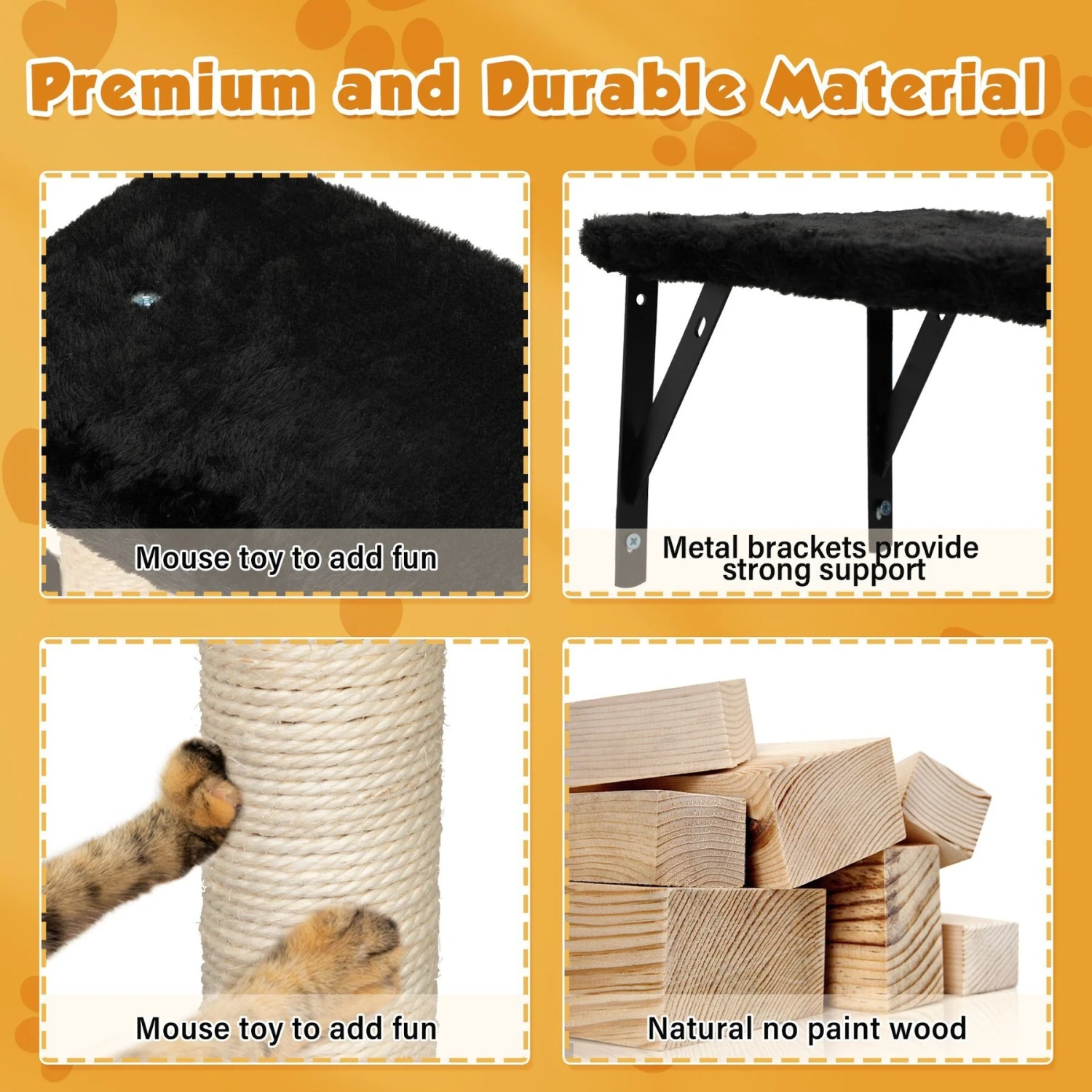 Coziwow Wall Mounted Shelves Set Cat Tree 11 Coziwow Wall Mounted Shelves Set Cat Tree - Image 9