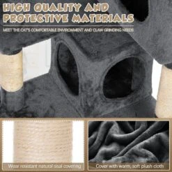 Coziwow 60-in Scratching Posts & Toys Cat Tree & Condo, Grey -Trixie || Catit || Nature's Miracle Shop 666062 PT7. AC SS1800 V1668457363