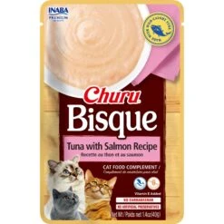 Inaba Churu Bisque Tuna With Salmon Recipe Grain-Free Lickable Cat Treats