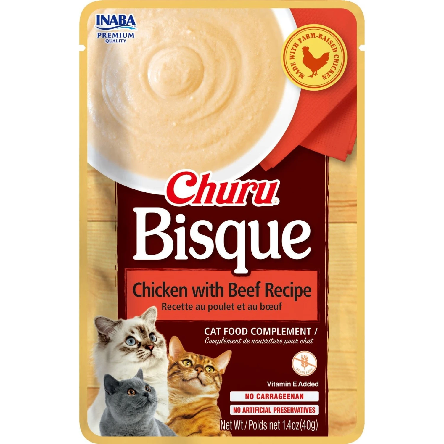 Inaba Churu Bisque Chicken With Beef Recipe Grain-Free Lickable Cat Treats, 1.4-oz Pouch 3 Inaba Churu Bisque Chicken With Beef Recipe Grain-Free Lickable Cat Treats, 1.4-oz Pouch