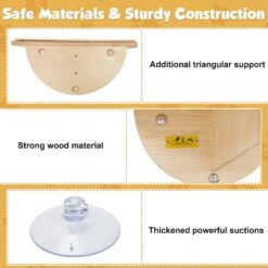 Coziwow Cat Window Perch With Suction Cups, Natural Wood -Trixie || Catit || Nature's Miracle Shop 668486 PT7. AC SS1800 V1666733064