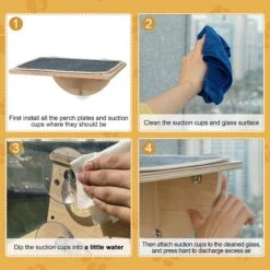 Coziwow Cat Window Perch With Suction Cups, Natural Wood -Trixie || Catit || Nature's Miracle Shop 668486 PT8. AC SS1800 V1666649257