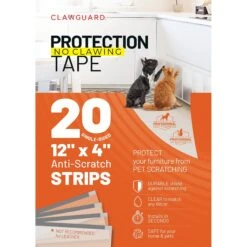 CLAWGUARD Protection Tape Durable Single-Sided Strips Protection Barrier, 20 Count, 12 X 4-in