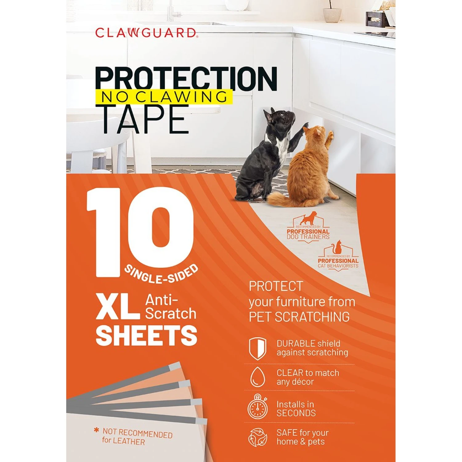CLAWGUARD Protection Tape Durable Single-Sided Sheets Protection Barrier, 20 Count, 17 X 12-in 3 CLAWGUARD Protection Tape Durable Single-Sided Sheets Protection Barrier, 20 Count, 17 X 12-in