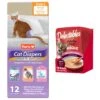 Hartz Disposable Cat Diaper & Hartz Delectables Bisque Senior 10+ Tuna & Chicken Lickable Cat Treat