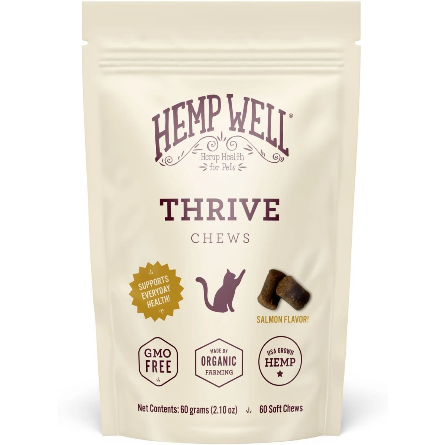 Hemp Well Thrive Skin & Coat Soft Chew Supplement For Cats, 60 Count 3 Hemp Well Thrive Skin & Coat Soft Chew Supplement For Cats, 60 Count