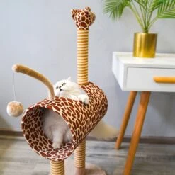 ZEZE Giraffe Tree With Tunnel & Scratcher Cat Furniture, Large -Trixie || Catit || Nature's Miracle Shop 700534 PT2. AC SS1800 V1668024638
