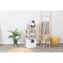TRIXIE Lucano Cat Tree, Cream/Taupe -Trixie || Catit || Nature's Miracle Shop 701598 PT1. AC SS1800 V1668547436