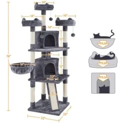 Yaheetech 76-in Multi-Level Cat Tree -Trixie || Catit || Nature's Miracle Shop 705062 PT2. AC SS1800 V1686153409