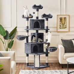 Yaheetech 76.5-in Tree With 3 Condos Cat Tree