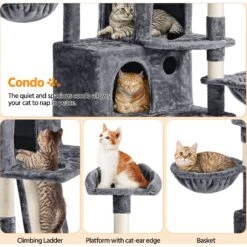 Yaheetech 76.5-in Tree With 3 Condos Cat Tree -Trixie || Catit || Nature's Miracle Shop 705086 PT3. AC SS1800 V1686153623