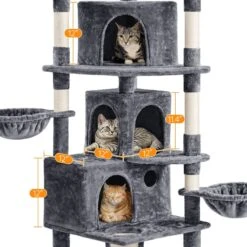 Yaheetech 76.5-in Tree With 3 Condos Cat Tree -Trixie || Catit || Nature's Miracle Shop 705086 PT5. AC SS1800 V1686153742