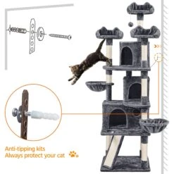 Yaheetech 76.5-in Tree With 3 Condos Cat Tree -Trixie || Catit || Nature's Miracle Shop 705086 PT8. AC SS1800 V1686153622