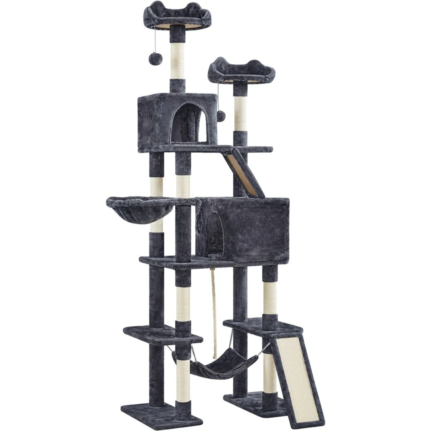 Yaheetech 82.5-in Multi-Level Tree Condo With 2 Foam Edge Perches Cat Tree 4 Yaheetech 82.5-in Multi-Level Tree Condo With 2 Foam Edge Perches Cat Tree - Image 2