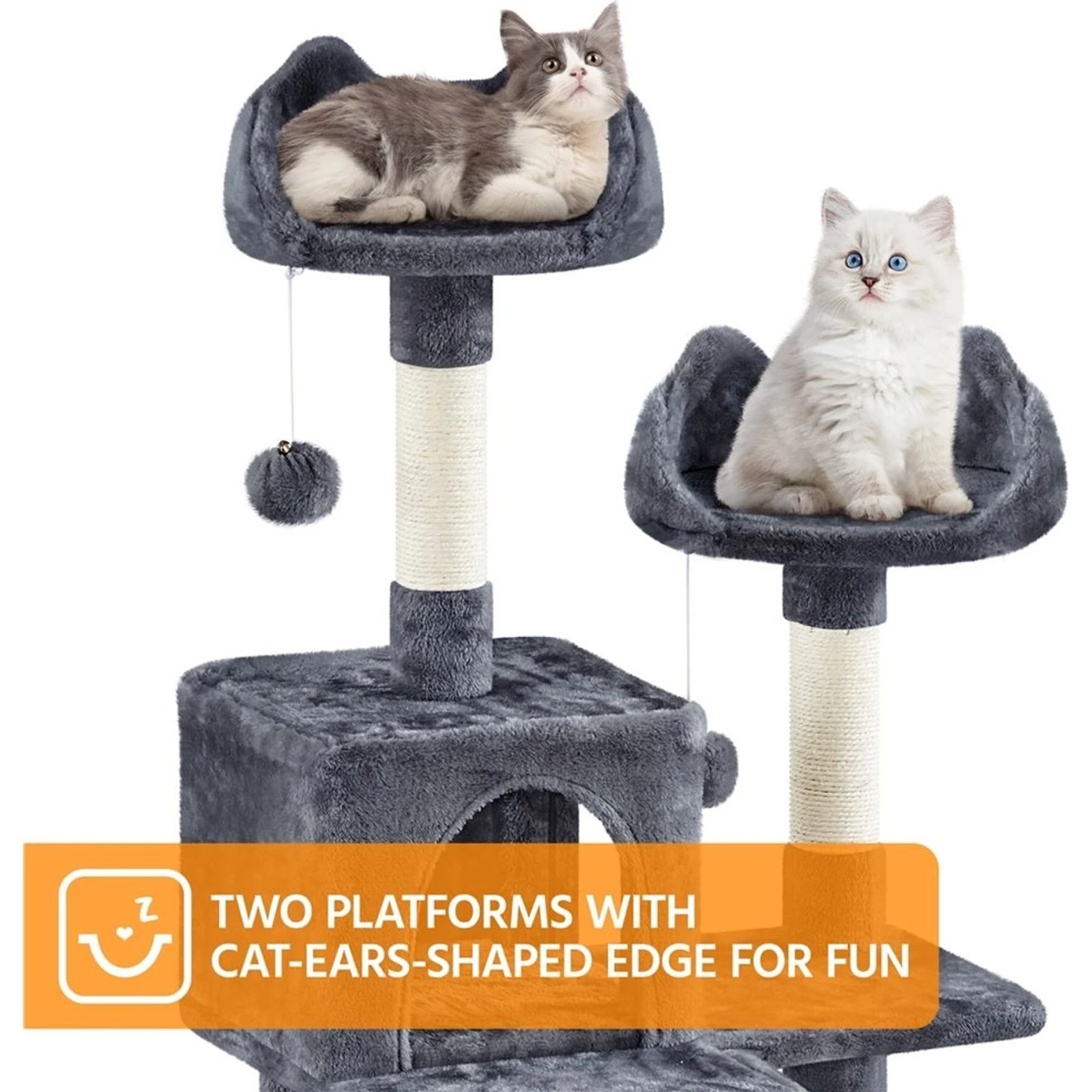 Yaheetech 82.5-in Multi-Level Tree Condo With 2 Foam Edge Perches Cat Tree 6 Yaheetech 82.5-in Multi-Level Tree Condo With 2 Foam Edge Perches Cat Tree - Image 4