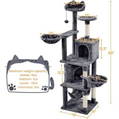 Yaheetech 69-in 4-Level Plush Cat Tree -Trixie || Catit || Nature's Miracle Shop 705134 PT1. AC SS1800 V1686153468