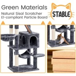 Yaheetech 71.5-in Tree With 2 Cozy Perches Cat Tree, Dark Grey, Large 14 Yaheetech 71.5-in Tree With 2 Cozy Perches Cat Tree, Dark Grey, Large -Trixie || Catit || Nature's Miracle Shop 705158 PT5. AC SS1800 V1668546018
