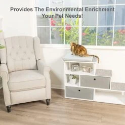 PetFusion Hybrid Cat Bookshelf & 3 Perches, White -Trixie || Catit || Nature's Miracle Shop 710246 PT2. AC SS1800 V1671724586