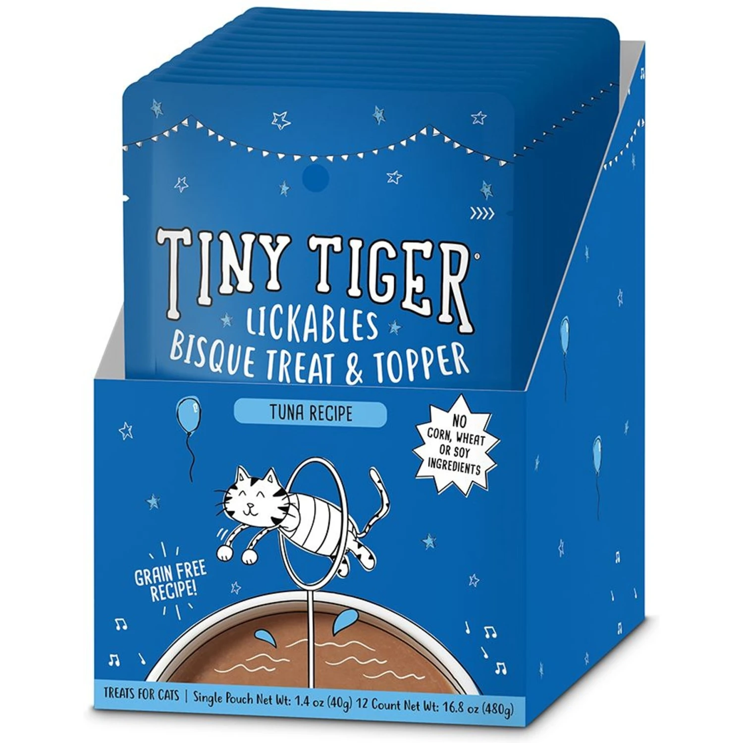 Tiny Tiger Lickables, Tuna Recipe, Bisque Cat Treat & Topper 3 Tiny Tiger Lickables, Tuna Recipe, Bisque Cat Treat & Topper
