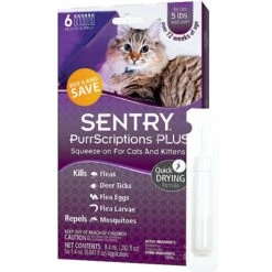 Sentry PurrScriptions Flea & Tick Spot Treatment For Cats, Over 6 Lbs -Trixie || Catit || Nature's Miracle Shop 71546 PT2. AC SS1800 V1619208112