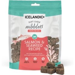 Icelandic+ Soft Chew Nibblets Salmon & Seaweed Recipe Grain-Free Cat Treats, 2.25-oz Bag