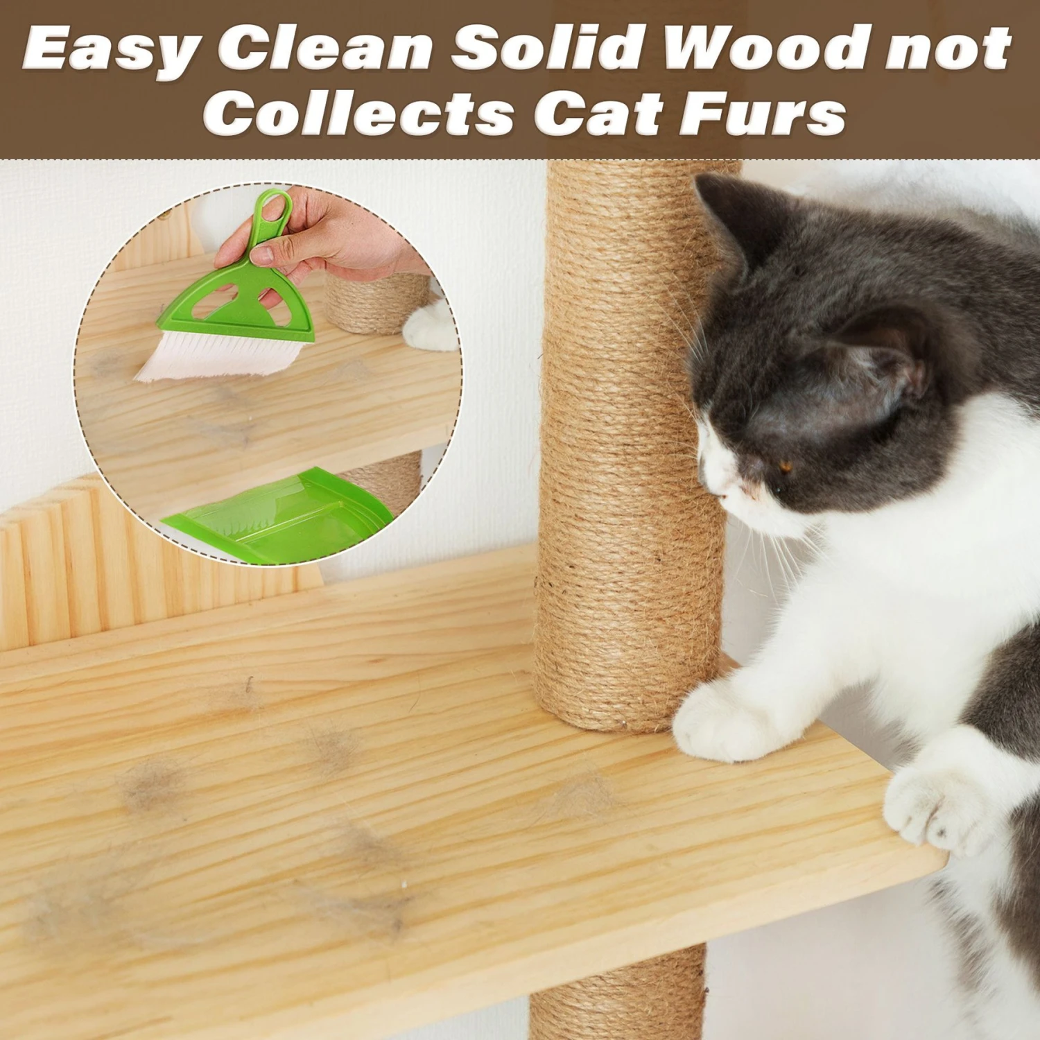 Coziwow 69-in Wall Mounted Shelf Climbing Cat Tree 6 Coziwow 69-in Wall Mounted Shelf Climbing Cat Tree - Image 4