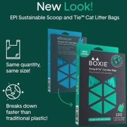 Boxiecat Scoop & Tie Cat Litter Waste Bag, 120 Count -Trixie || Catit || Nature's Miracle Shop 732278 PT3. AC SS1800 V1673451935