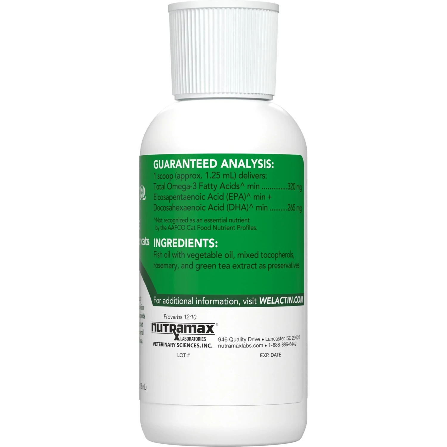 Nutramax Welactin Omega-3 Fish Oil Liquid Skin & Coat Supplement For Cats, 4-oz 5 Nutramax Welactin Omega-3 Fish Oil Liquid Skin & Coat Supplement For Cats, 4-oz - Image 3
