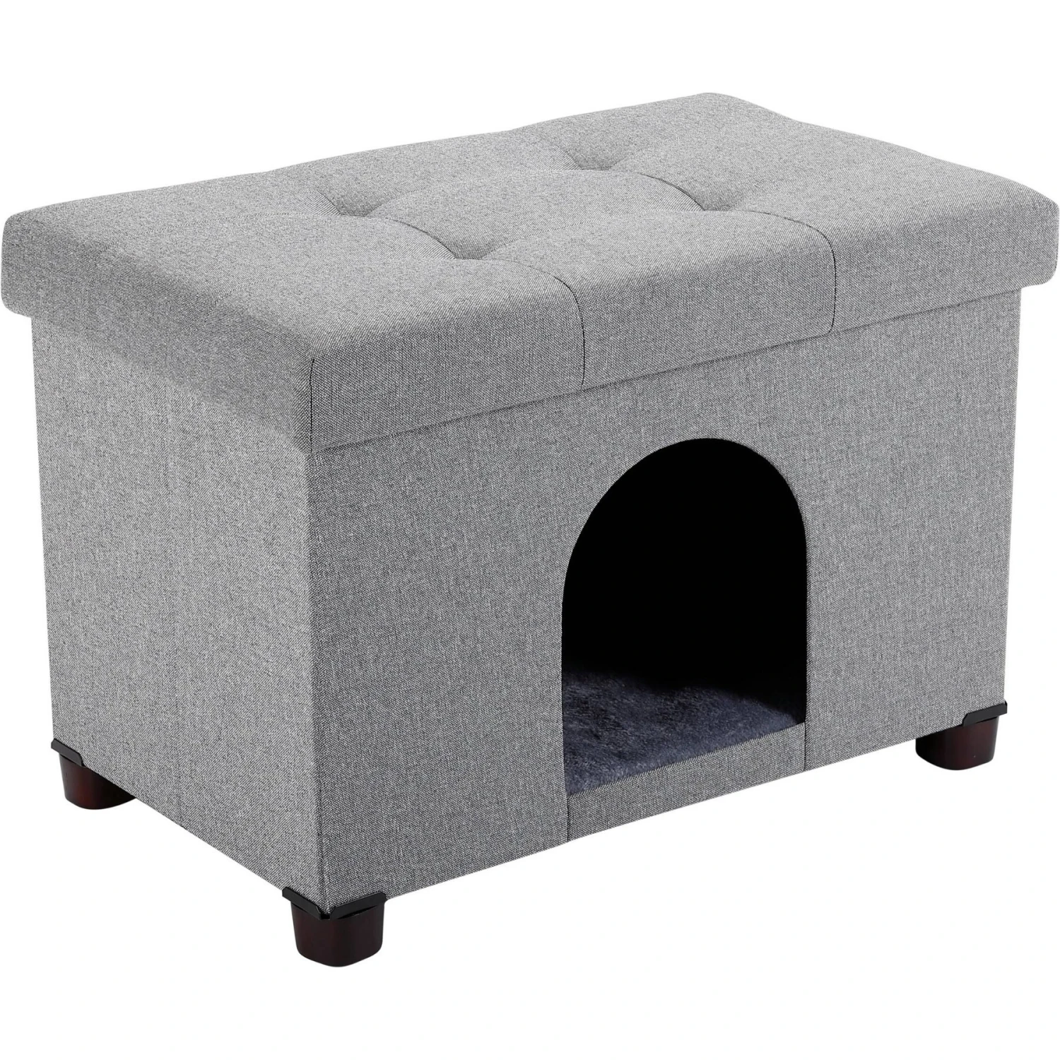 The BirdRock Home Decorative Cat & Dog House Ottoman, Brown 5 The BirdRock Home Decorative Cat & Dog House Ottoman, Brown - Image 3