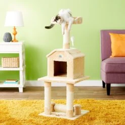 Go Pet Club 45-in Faux Fur Cat Tree & Condo -Trixie || Catit || Nature's Miracle Shop 74000 PT8. AC SS1800 V1504634836