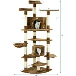 Go Pet Club 80-in Faux Fur Cat Tree & Condo -Trixie || Catit || Nature's Miracle Shop 74012 PT3. AC SS1800 V1671226284
