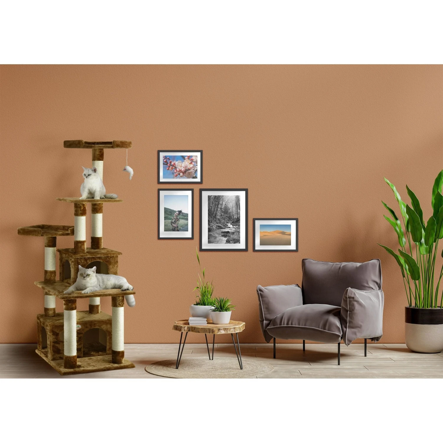 Go Pet Club 67-in Faux Fur Cat Tree & Condo 6 Go Pet Club 67-in Faux Fur Cat Tree & Condo - Image 4