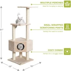 Go Pet Club 51-in Faux Fur Cat Tree & Condo -Trixie || Catit || Nature's Miracle Shop 74027 PT1. AC SS1800 V1702056764