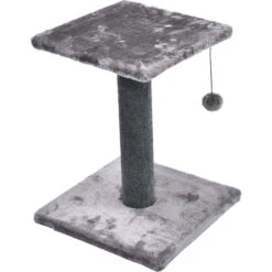 Cat Craft 2 Tier Plush Pedestal Cat Scratching Post & Platform Lounge With Hanging Cat Toy, Grey -Trixie || Catit || Nature's Miracle Shop 744686 PT5. AC SS1800 V1689974591