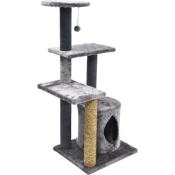 Cat Craft Level Up 5 Tier Plush & Seagrass Activity Cat Tree Habitat, Gray, Large -Trixie || Catit || Nature's Miracle Shop 744718 PT6. AC SS1800 V1689974544