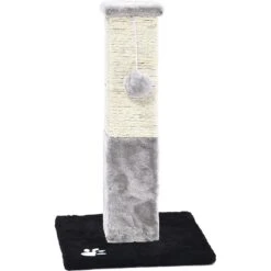 Cat Craft Plush & Sisal Square Cat Scratching Post With Plush Hanging Cat Toy, Gray/Natural, Small -Trixie || Catit || Nature's Miracle Shop 744750 PT3. AC SS1800 V1689975255