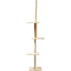 Cat Craft 4-Level Adjustable Climbing & Perch Cat Tree With Scratch Mat Post, Cream, X-Large