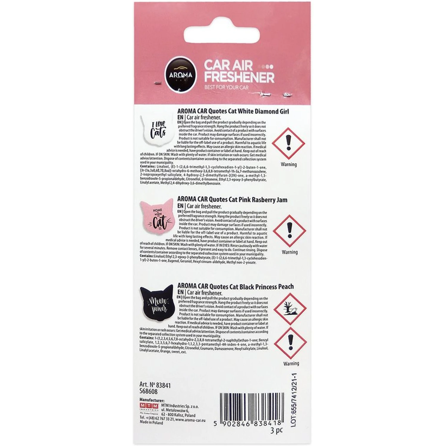 Aroma Car Quotes Series Air Fresheners & Cat Deodorizer, 3 Count 4 Aroma Car Quotes Series Air Fresheners & Cat Deodorizer, 3 Count - Image 2