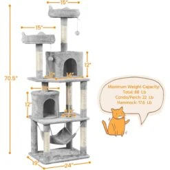 Yaheetech 70.5-inch Multi Level Sisal Cat Tree -Trixie || Catit || Nature's Miracle Shop 746934 PT2. AC SS1800 V1671647325