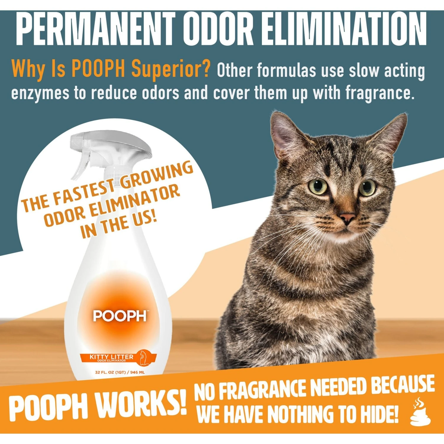 POOPH Kitty Litter Cat Odor Eliminator, 32-oz Bottle 9 POOPH Kitty Litter Cat Odor Eliminator, 32-oz Bottle - Image 7