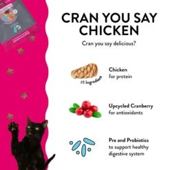 Shameless Pets Cran You Say Chicken Crunchy Cat Treat, 2.5-oz Bag -Trixie || Catit || Nature's Miracle Shop 752606 PT5. AC SS1800 V1695653942