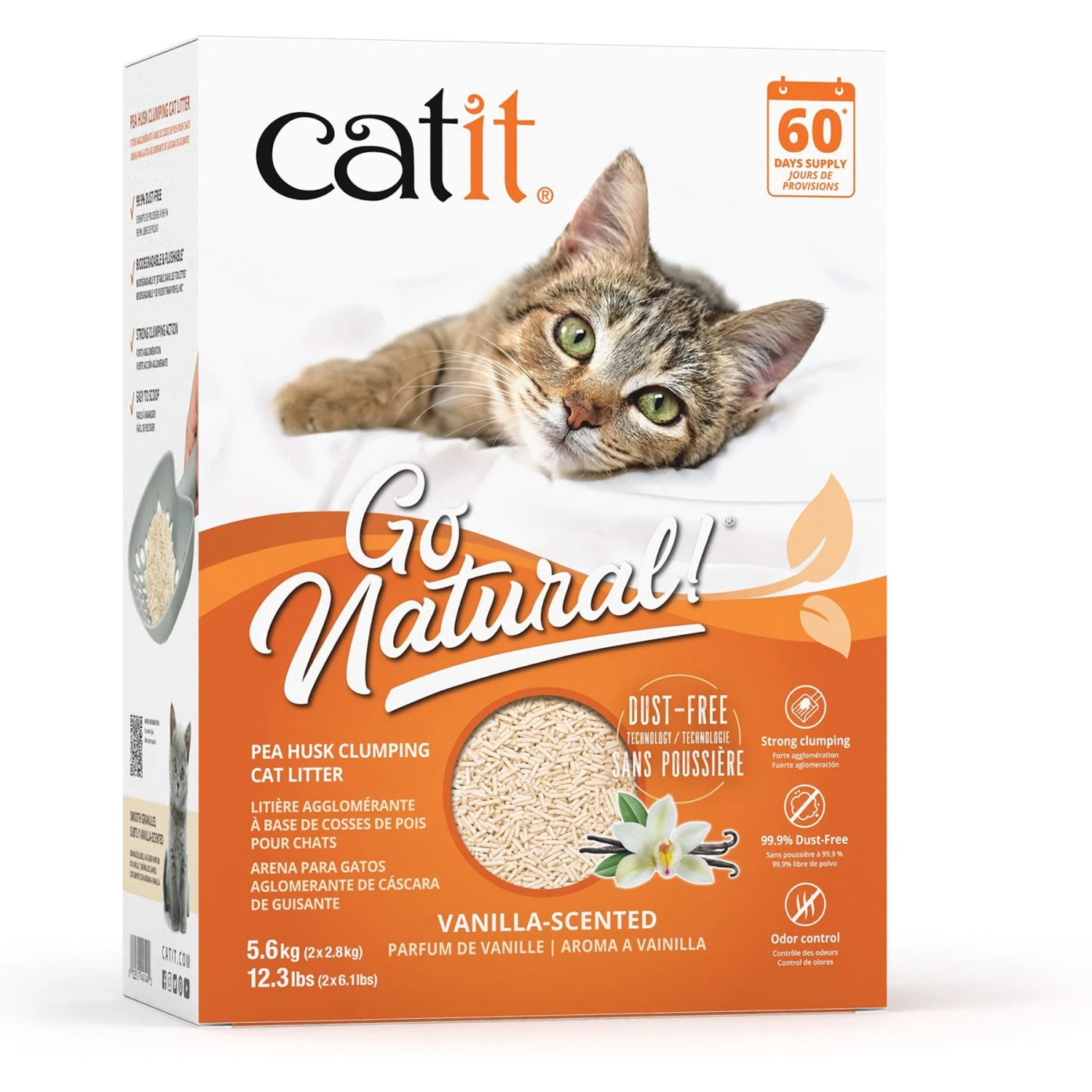 Catit Go Natural Pea Husk Clumping Cat Litter, Natural, 12.3-lb Bag 3 Catit Go Natural Pea Husk Clumping Cat Litter, Natural, 12.3-lb Bag